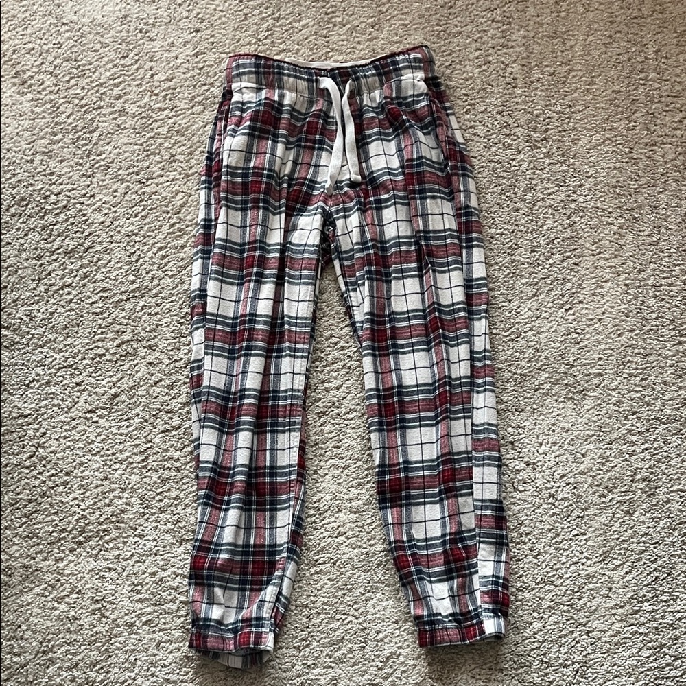 Abercrombie & Fitch Red and Black Plaid Pajama Pants